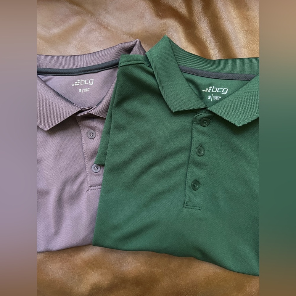 Bundle Set Of 2 Men’s Polo, BCG, Collared, Short Sleeves, Size S